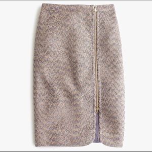 J. Crew Zip-Front Pencil Skirt in Sparkle Tweed